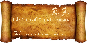 Rózsavölgyi Ferenc névjegykártya