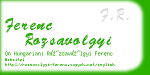 ferenc rozsavolgyi business card